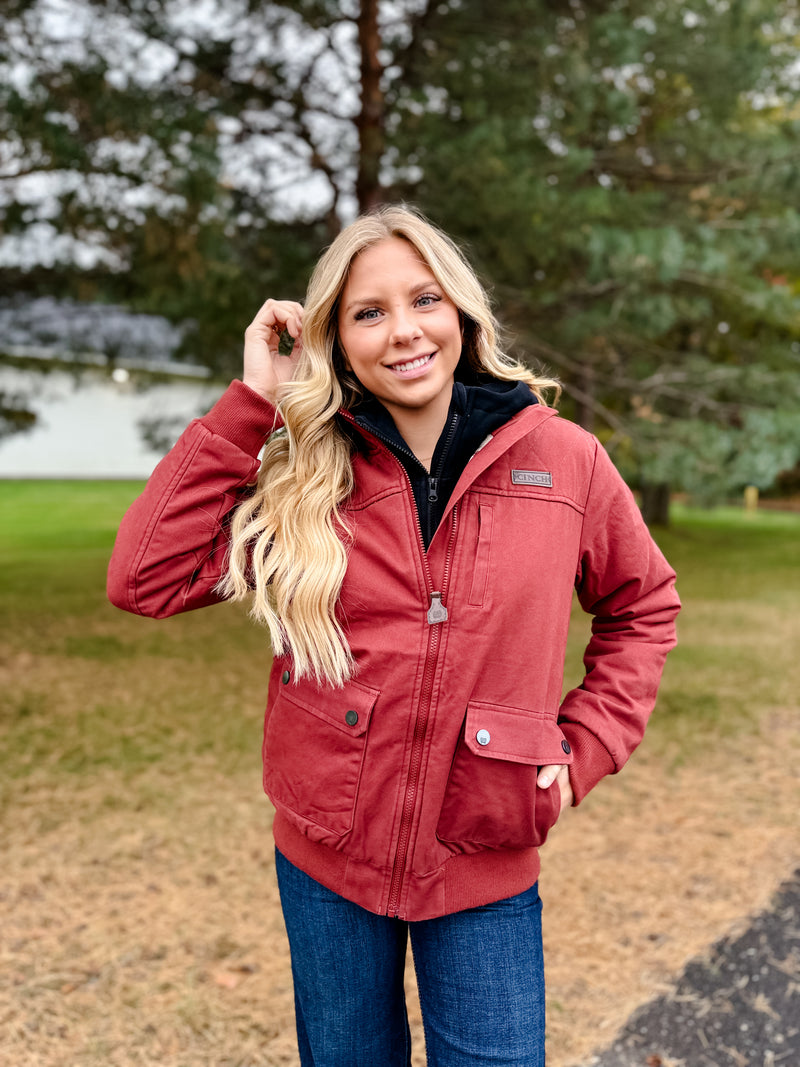 Cinch Bomber Jacket - Red