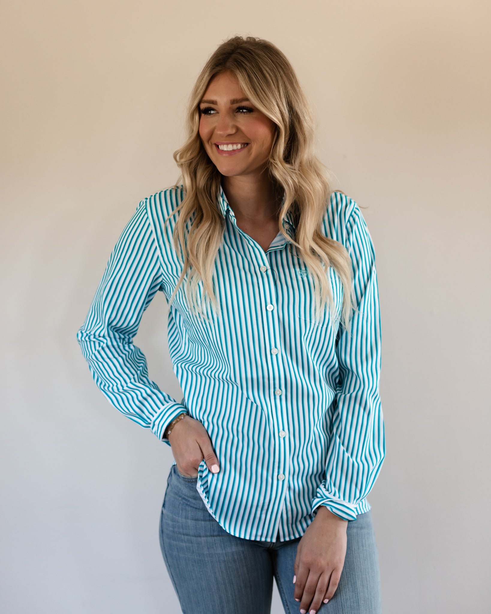 Kirby Pro Shirt - Peacock Stripe