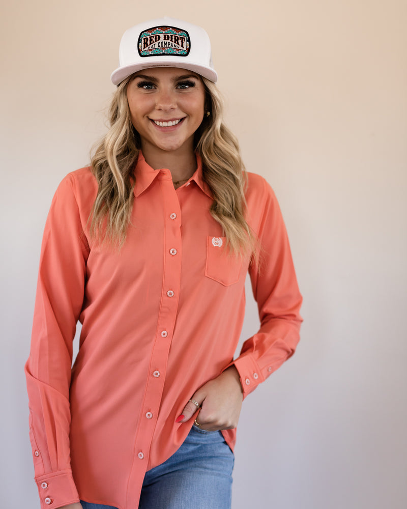 Cinch Show Shirt - Coral