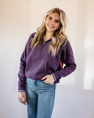 Malta Cropped Qtr Zip - Plum