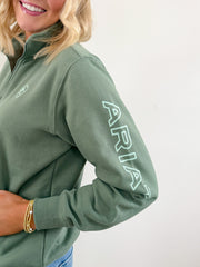 Ariat - Foundation Logo 1/2 Zip Sweatshirt - Sea Spray