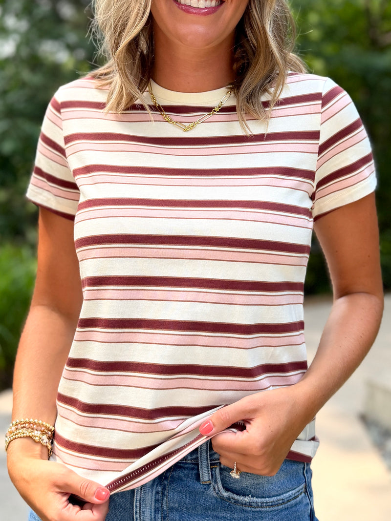 I Never Knew - Pink/Burgundy Stripe