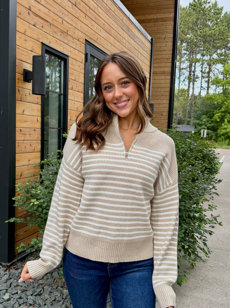 Remember That - Beige Ivory Stripe