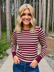 Along The Path - Maroon Stripe
