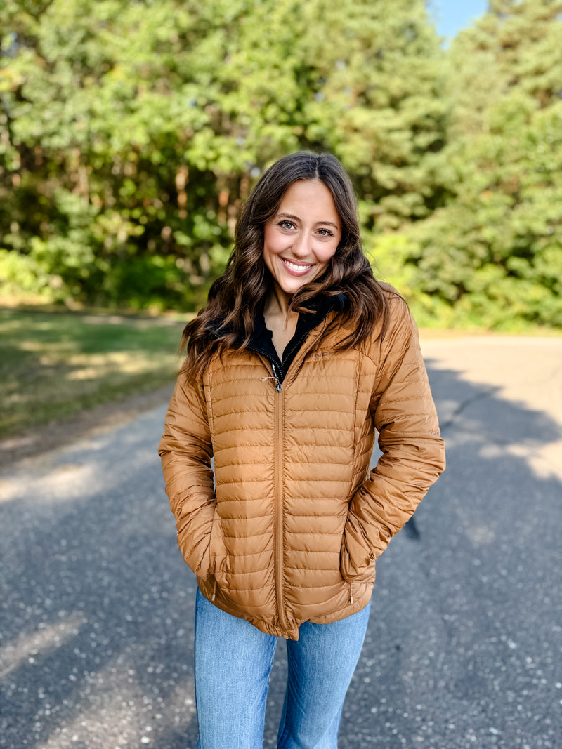 Cinch Puffer Jacket - Brown