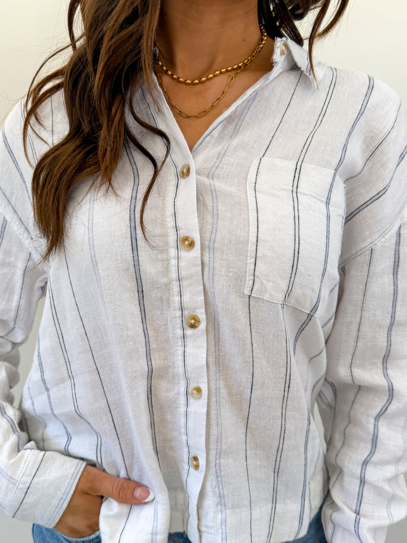 Coastal Stripe - White Blue