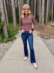Along The Path - Maroon Stripe