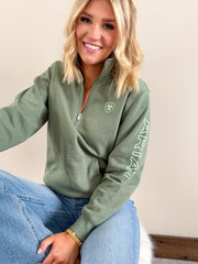 Ariat - Foundation Logo 1/2 Zip Sweatshirt - Sea Spray