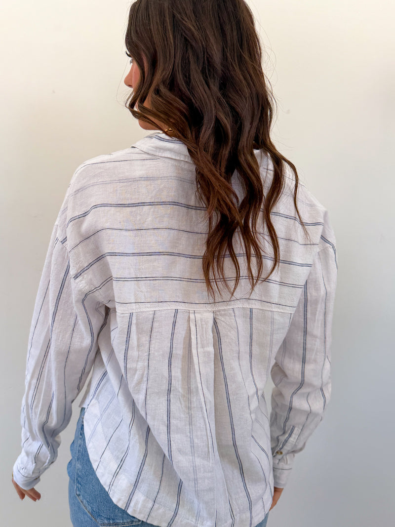 Coastal Stripe - White Blue
