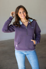 Malta Cropped Qtr Zip - Plum