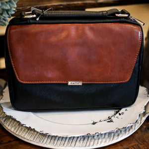 Faith Bible Cover - Black/Brown